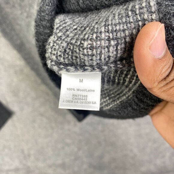 J. Crew Men Sweater M Gray Contrast Hem Pullover Knit Textured Preppy Golf - Picture 5 of 9